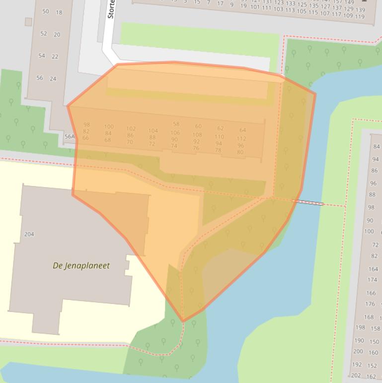 Kaart van postcodegebied 2401CA.