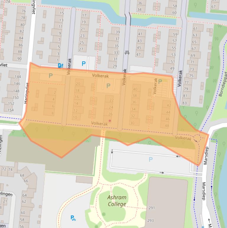 Kaart van postcodegebied 2401DE.