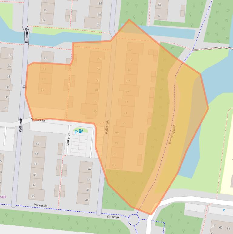 Kaart van postcodegebied 2401DH.