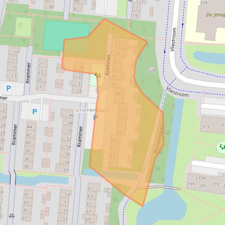 Kaart van postcodegebied 2401DM.