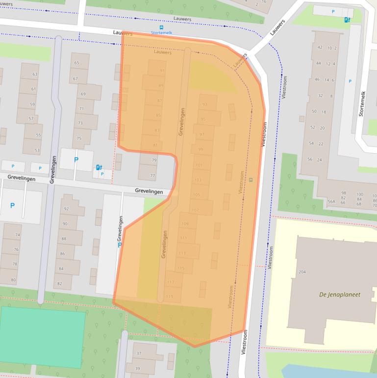 Kaart van postcodegebied 2401DT.