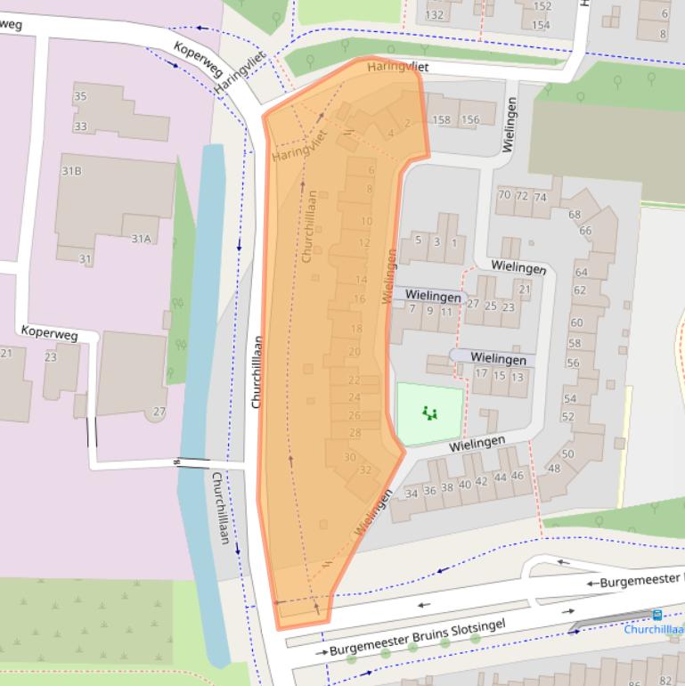 Kaart van postcodegebied 2401DW.