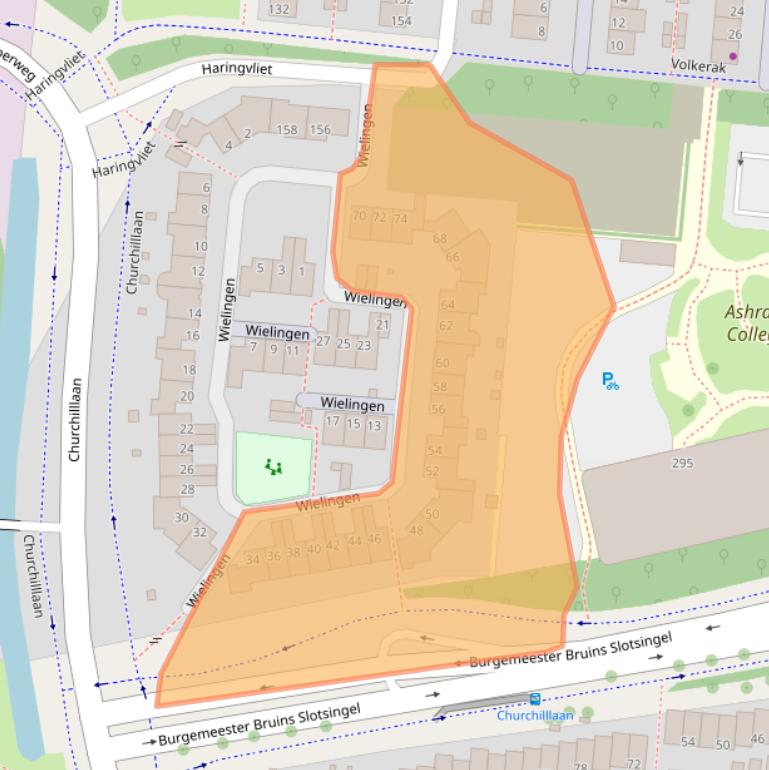 Kaart van postcodegebied 2401DX.