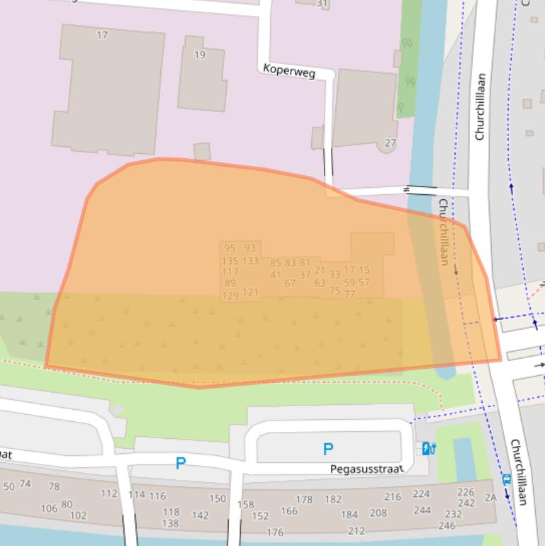 Kaart van postcodegebied 2401DZ.