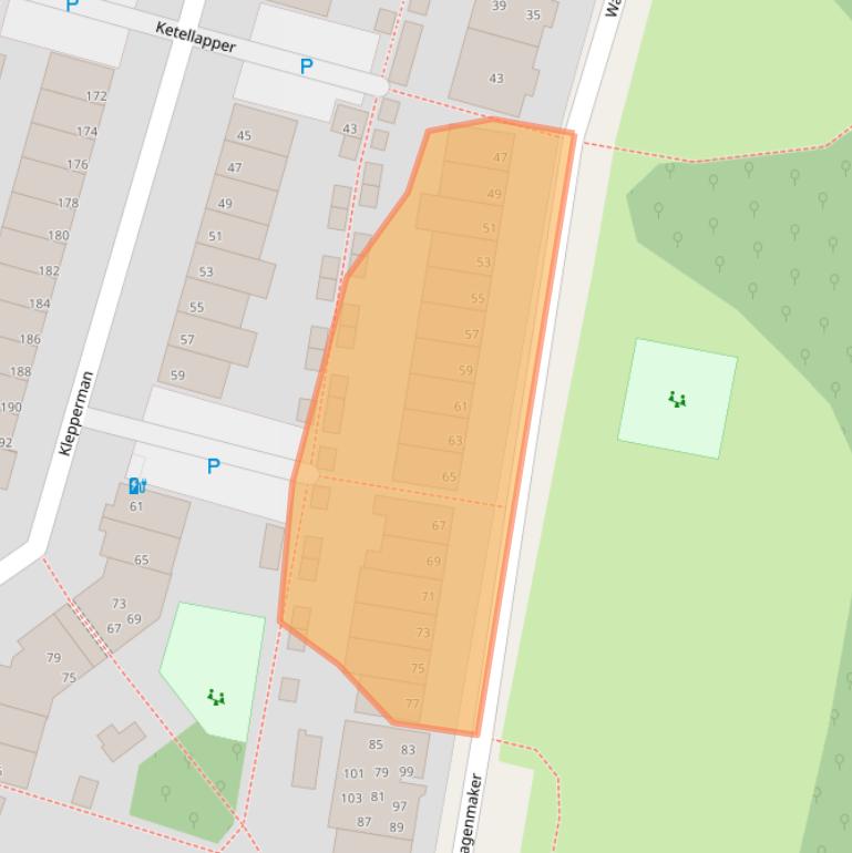 Kaart van postcodegebied 2401GB.