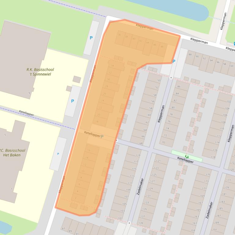 Kaart van postcodegebied 2401GJ.