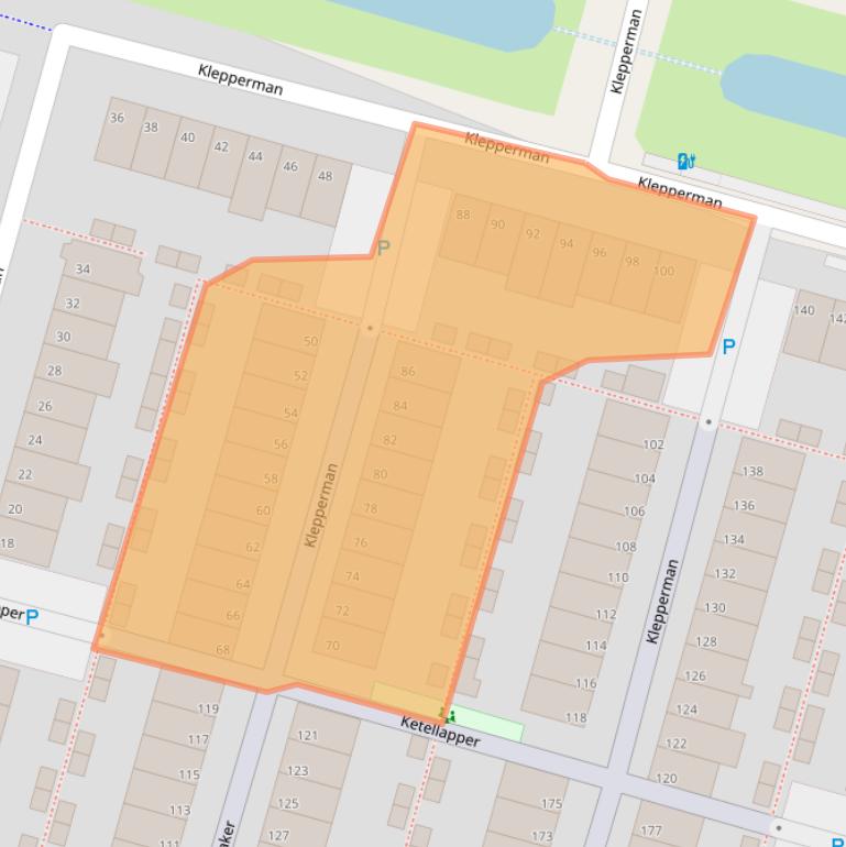 Kaart van postcodegebied 2401GK.