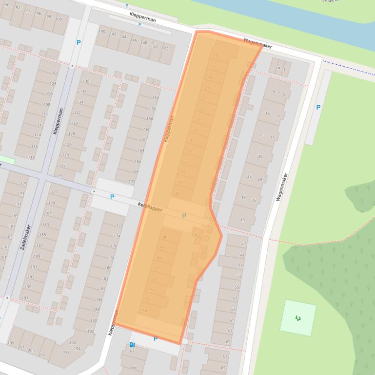 Kaart van postcodegebied 2401GN.