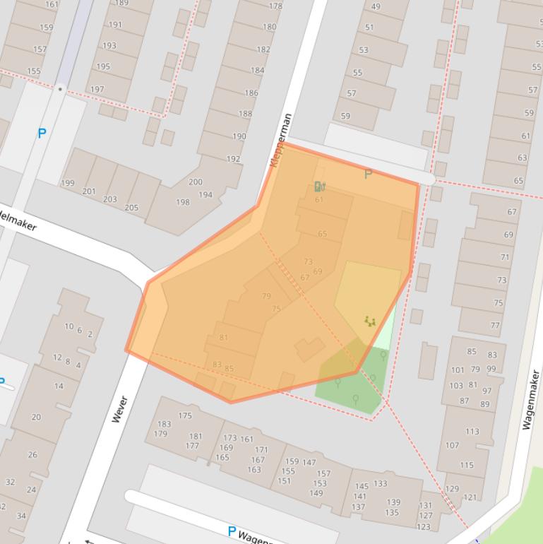 Kaart van postcodegebied 2401GP.
