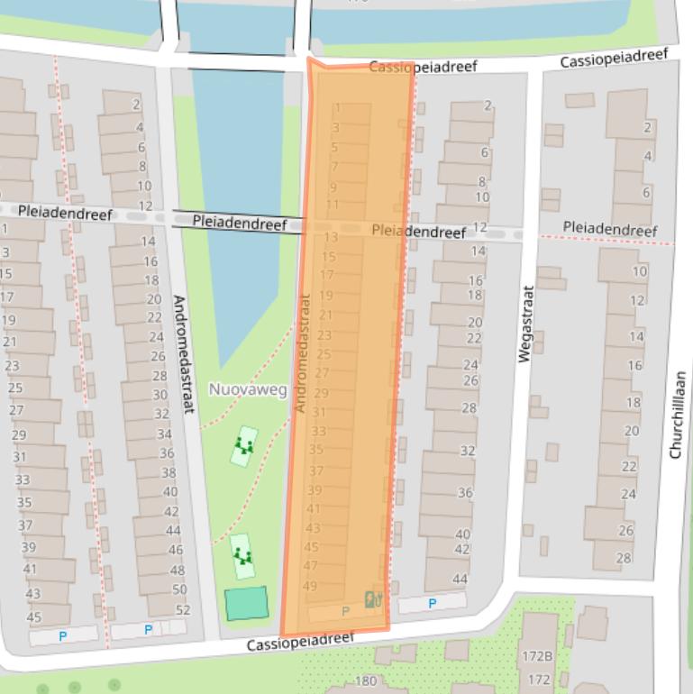 Kaart van postcodegebied 2401HA.