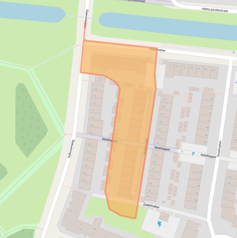 Kaart van postcodegebied 2401HC.