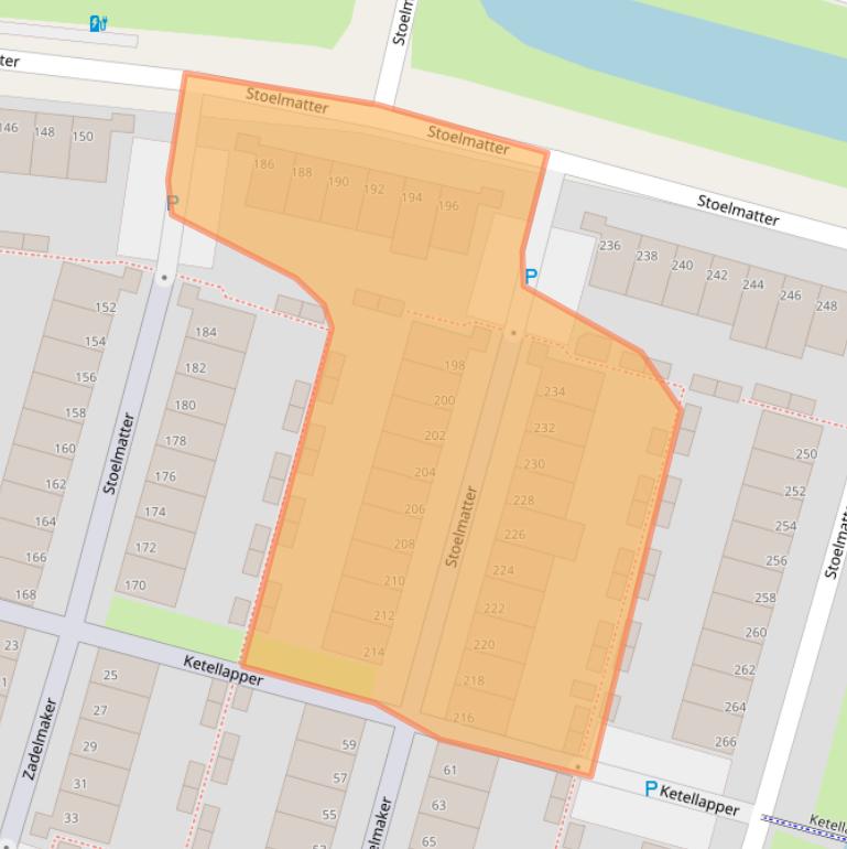 Kaart van postcodegebied 2401HH.