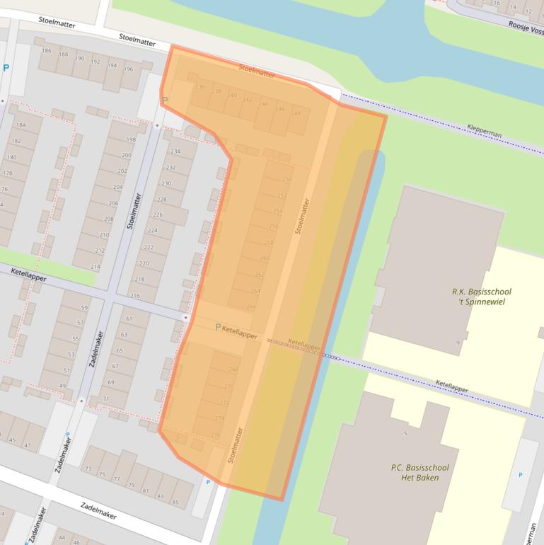 Kaart van postcodegebied 2401HJ.