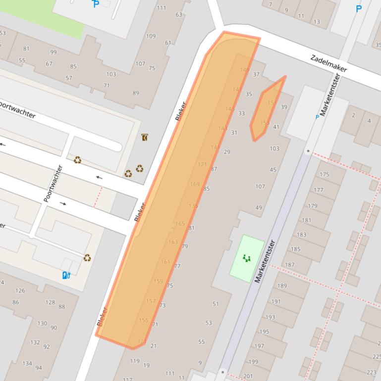 Kaart van postcodegebied 2401JC.