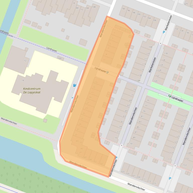 Kaart van postcodegebied 2401JK.