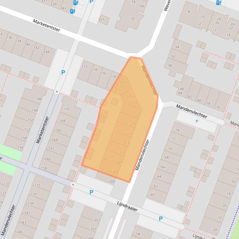 Kaart van postcodegebied 2401JP.