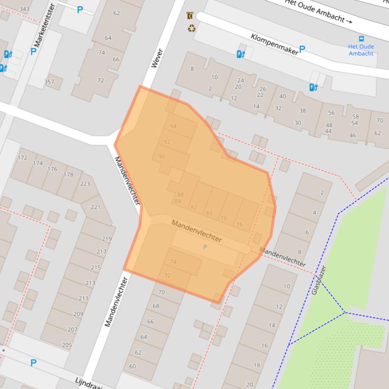 Kaart van postcodegebied 2401JS.