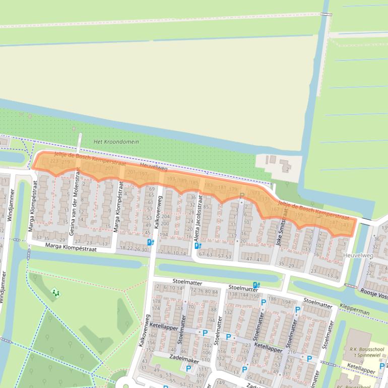 Kaart van postcodegebied 2401KD.