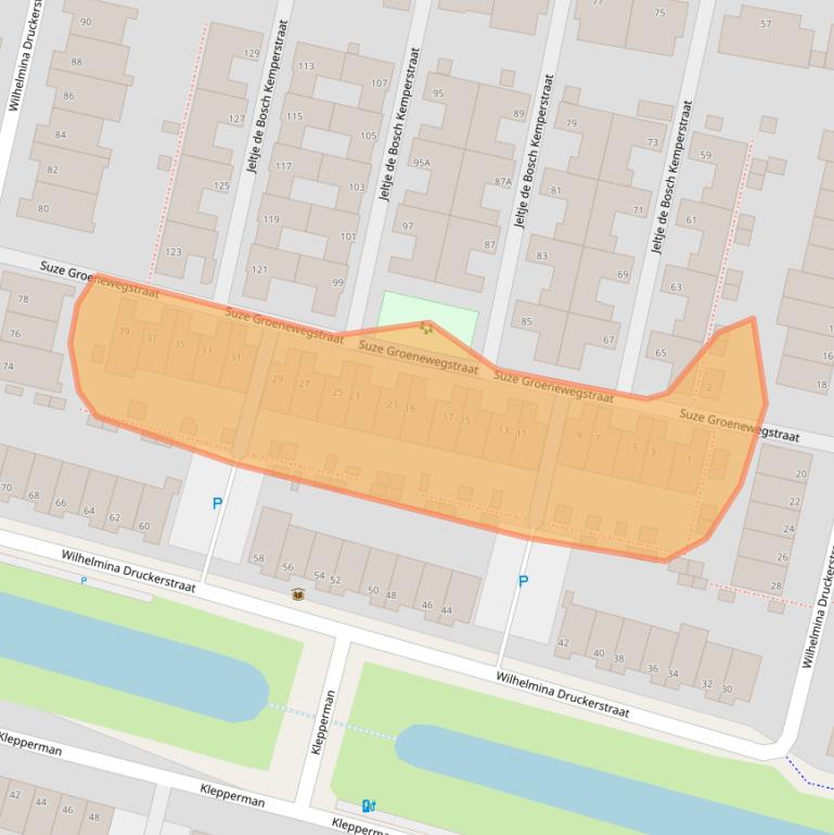 Kaart van postcodegebied 2401KE.