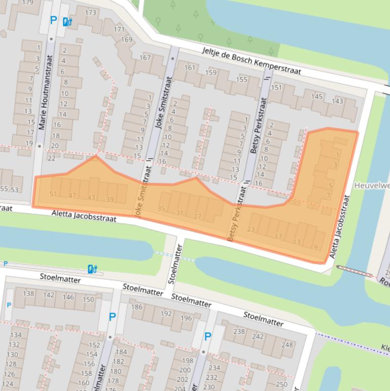 Kaart van postcodegebied 2401KK.