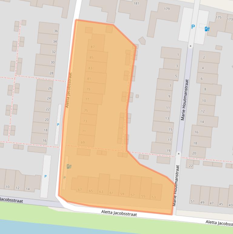 Kaart van postcodegebied 2401KL.