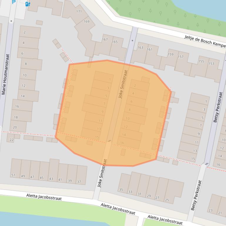 Kaart van postcodegebied 2401KN.