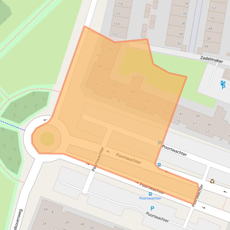 Kaart van postcodegebied 2401KX.