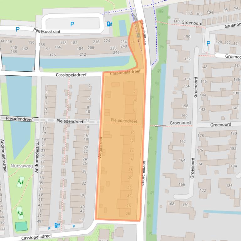 Kaart van postcodegebied 2401LG.