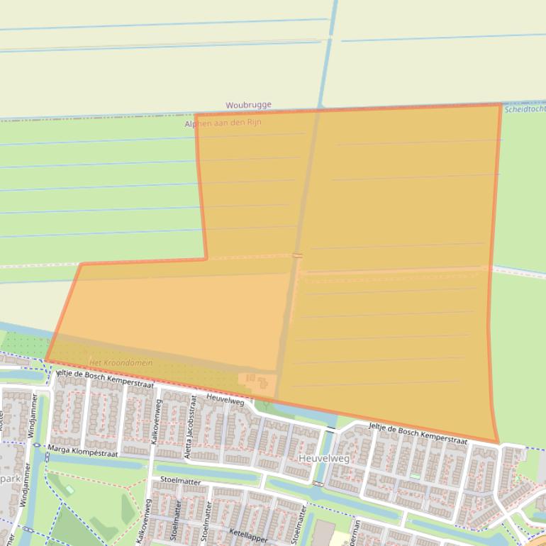 Kaart van postcodegebied 2401LW.