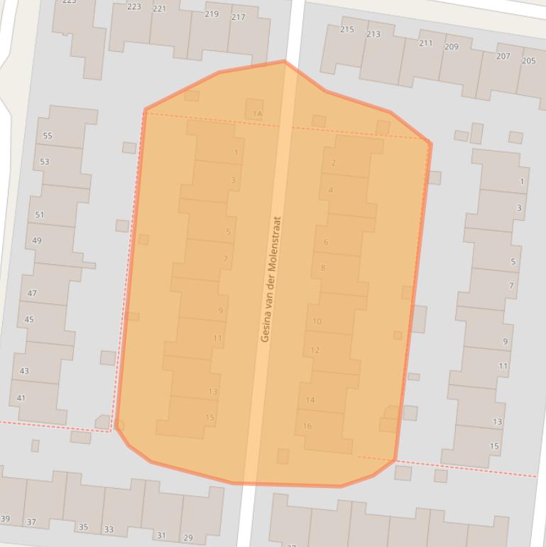 Kaart van postcodegebied 2401MD.