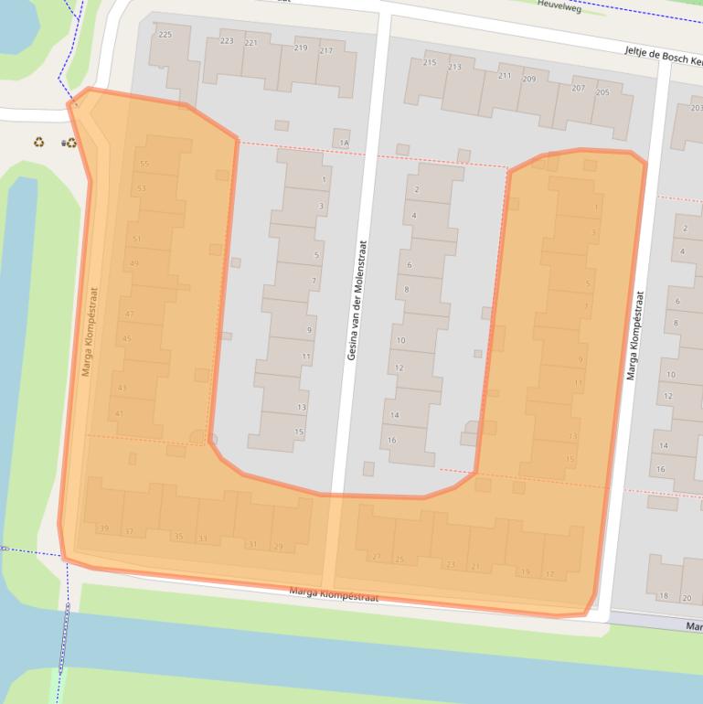 Kaart van postcodegebied 2401MG.