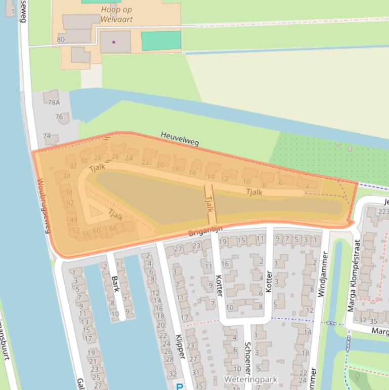 Kaart van postcodegebied 2401NC.