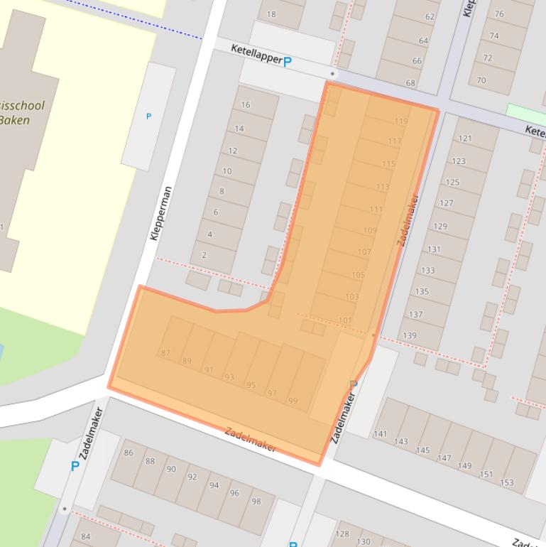 Kaart van postcodegebied 2401PC.