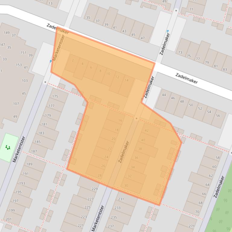 Kaart van postcodegebied 2401PG.