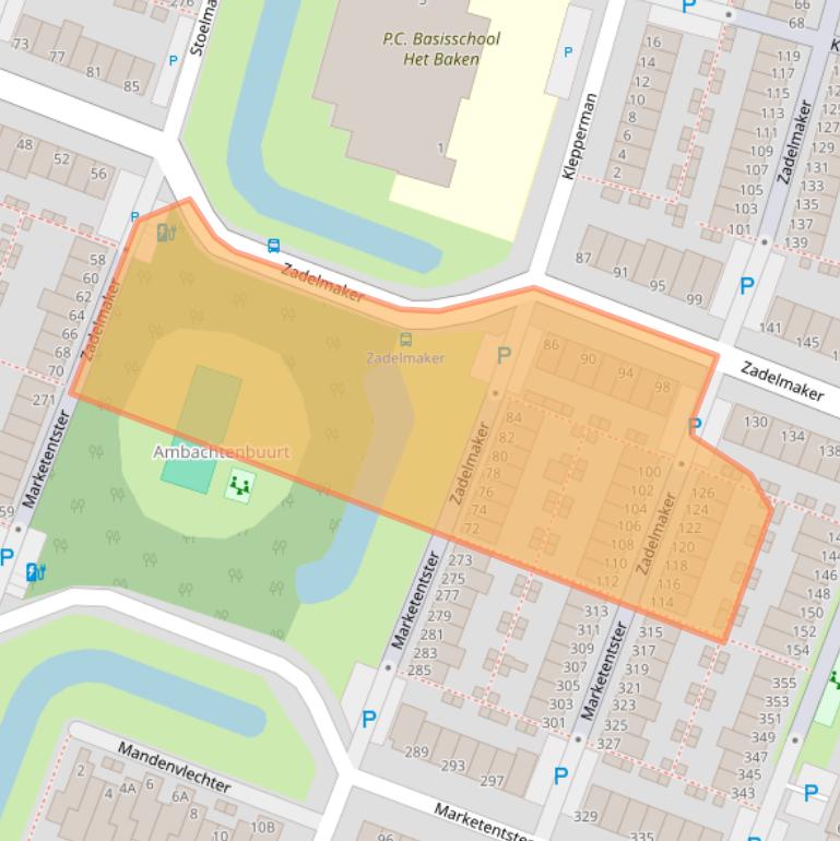 Kaart van postcodegebied 2401PJ.