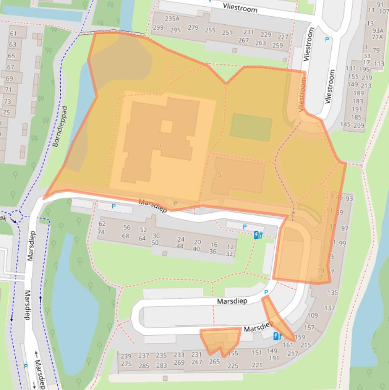 Kaart van postcodegebied 2401XA.