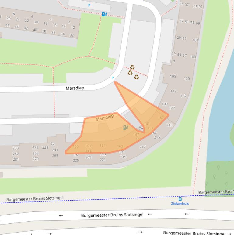 Kaart van postcodegebied 2401XD.