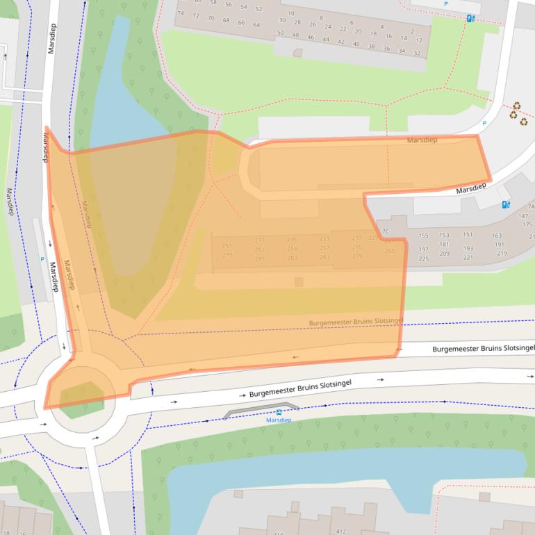 Kaart van postcodegebied 2401XG.