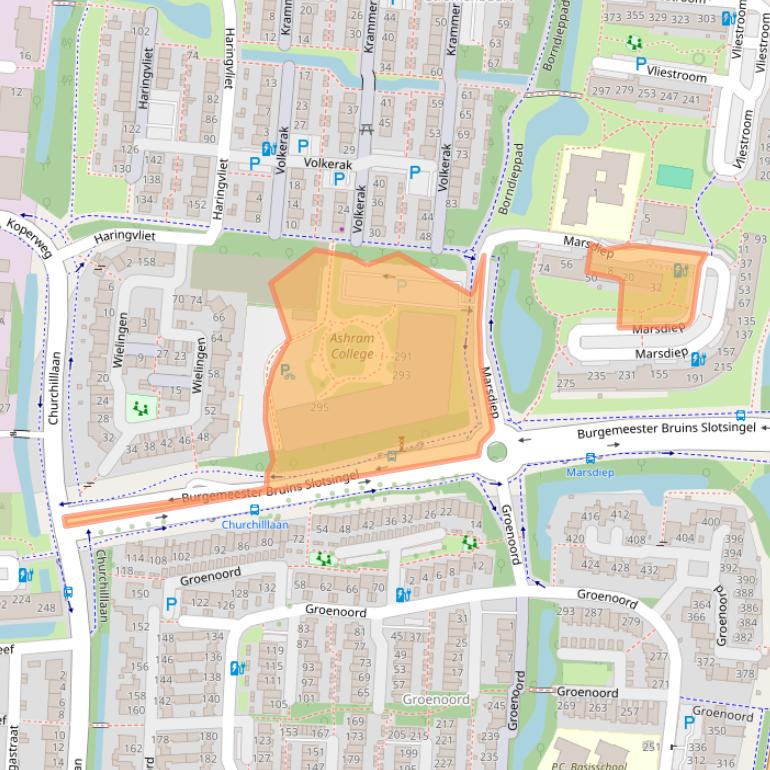 Kaart van postcodegebied 2401XH.