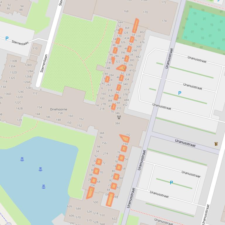 Kaart van postcodegebied 2402AJ.