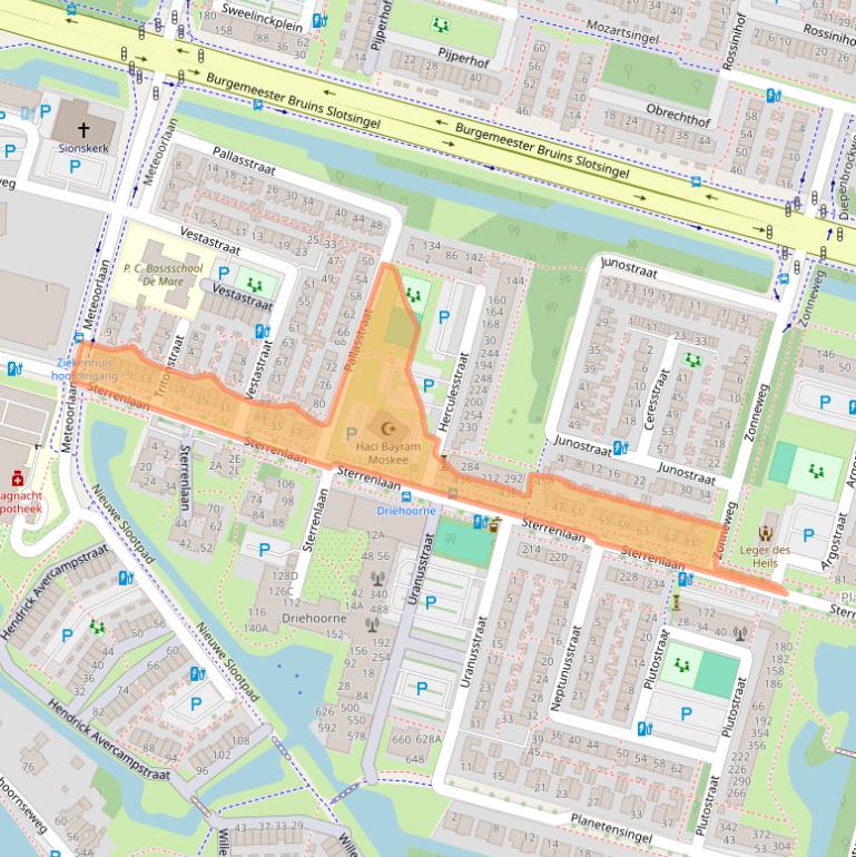 Kaart van postcodegebied 2402AT.