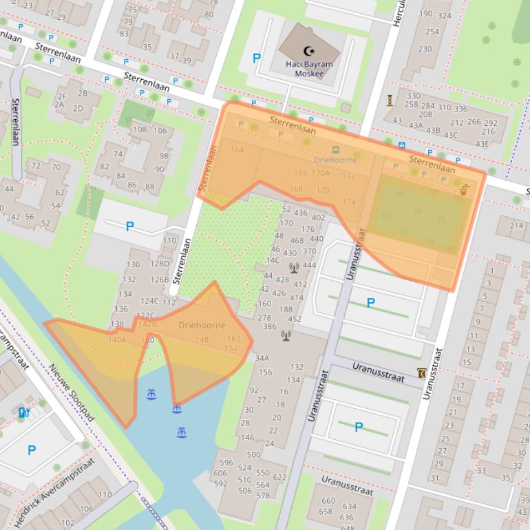 Kaart van postcodegebied 2402BC.