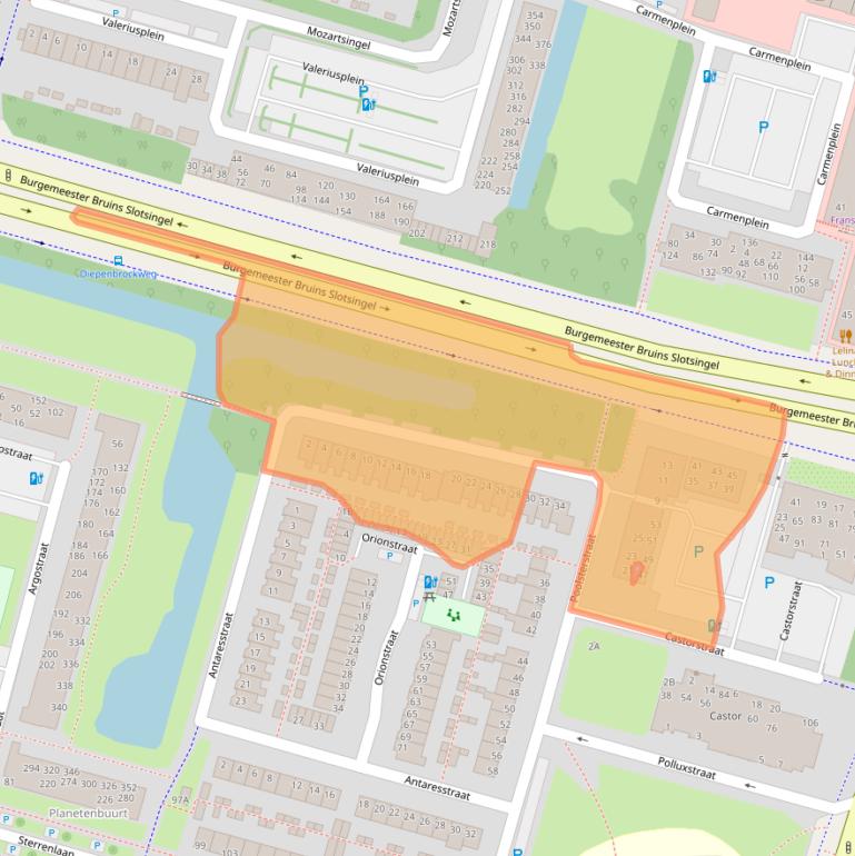 Kaart van postcodegebied 2402BL.