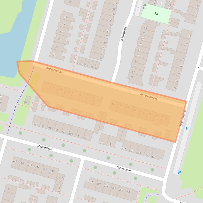 Kaart van postcodegebied 2402BP.