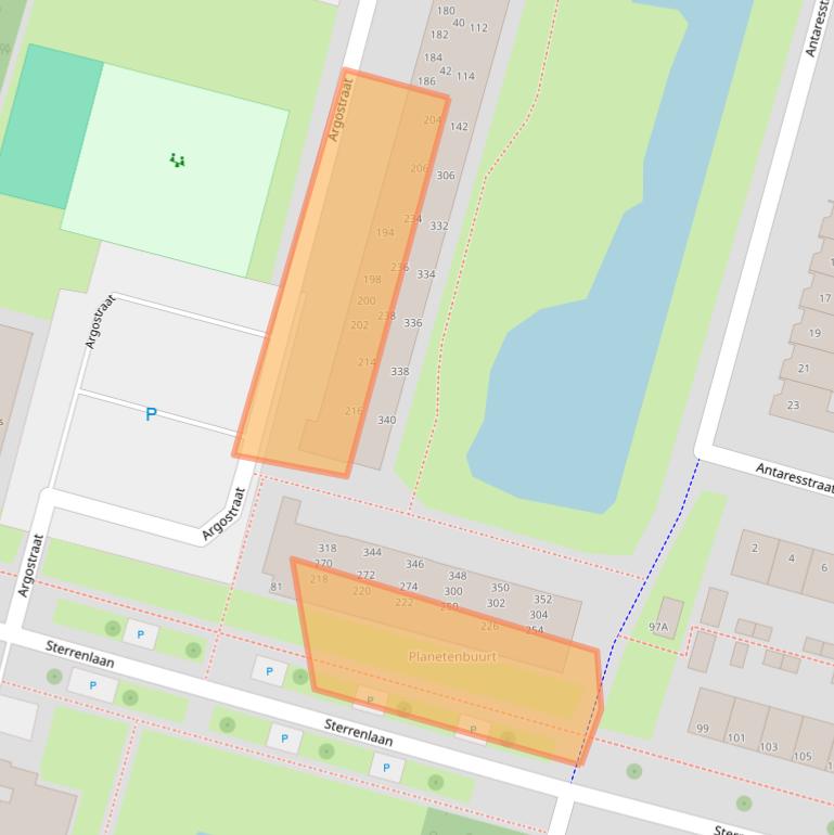 Kaart van postcodegebied 2402CC.