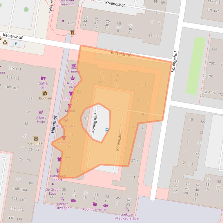 Kaart van postcodegebied 2402DA.