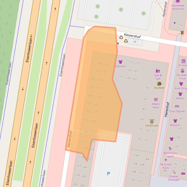 Kaart van postcodegebied 2402DC.