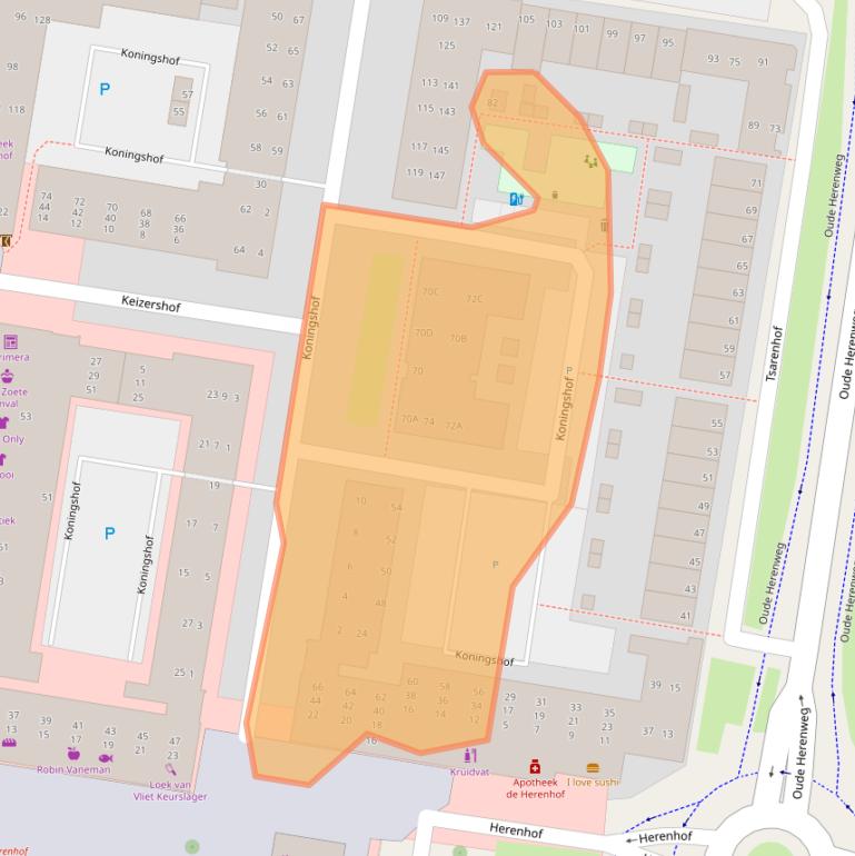 Kaart van postcodegebied 2402DG.