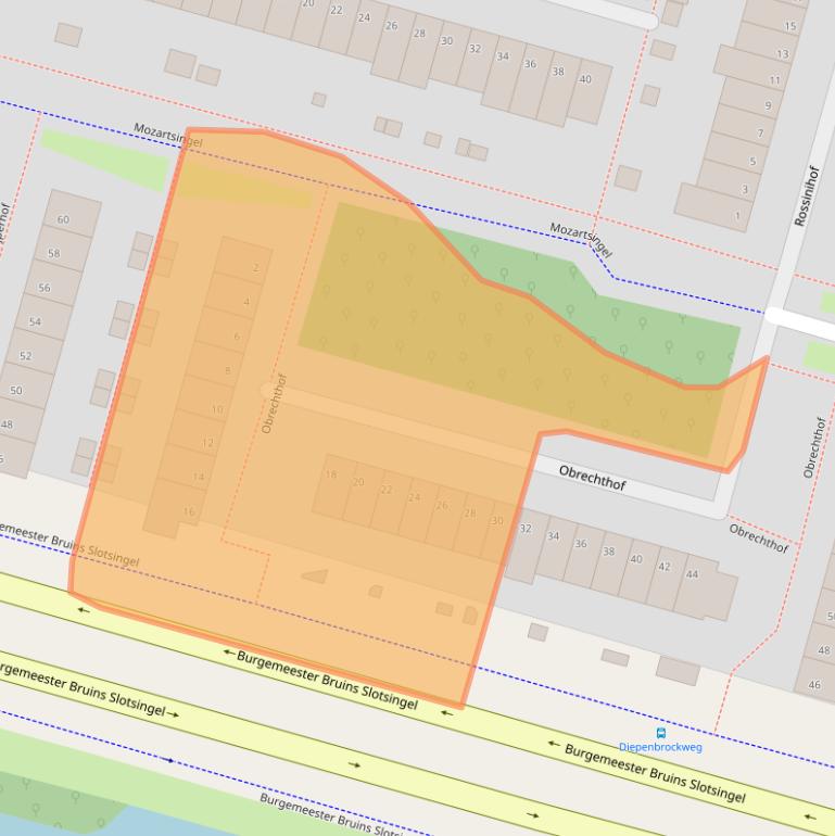 Kaart van postcodegebied 2402EB.