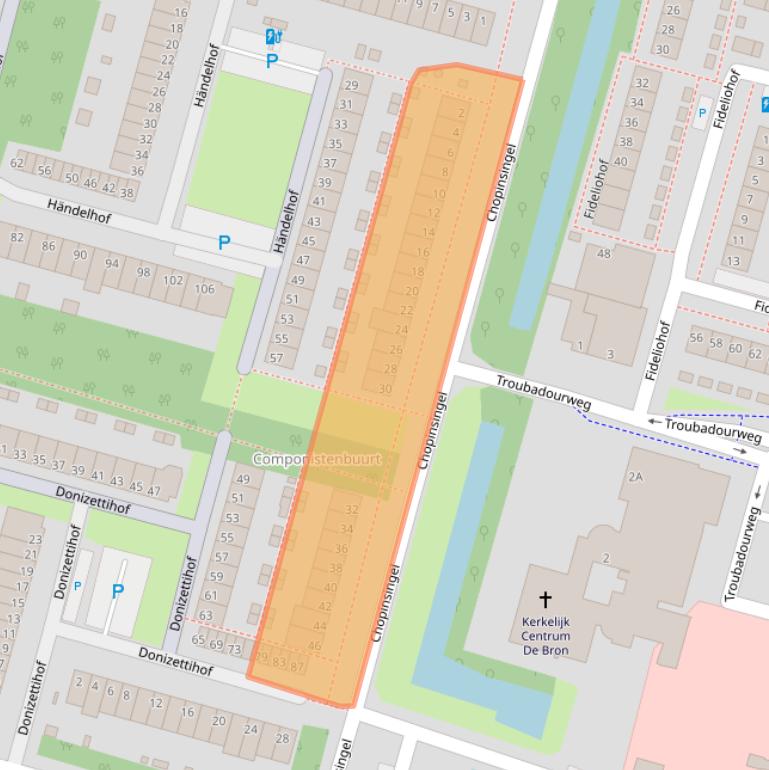 Kaart van postcodegebied 2402EL.